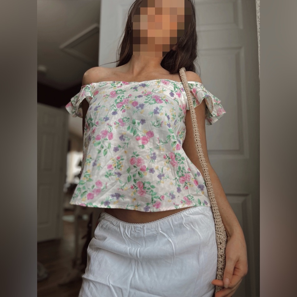 100% Cotton Pastel Floral Baby Doll Top